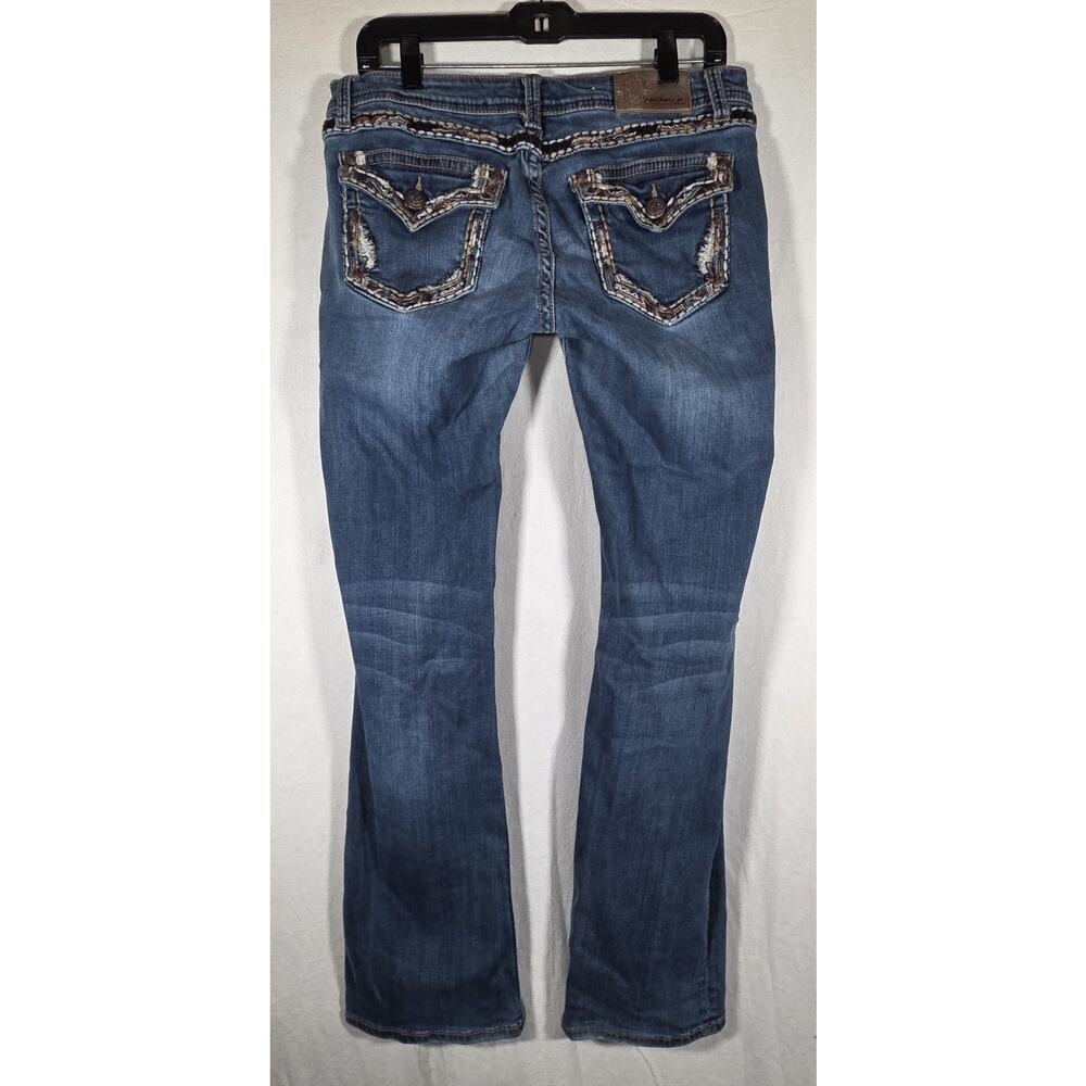 Grace In LA Jeans Size 31 Womens Bootcut Blue Easy Fit Embellished Y2K - Picture 2 of 11
